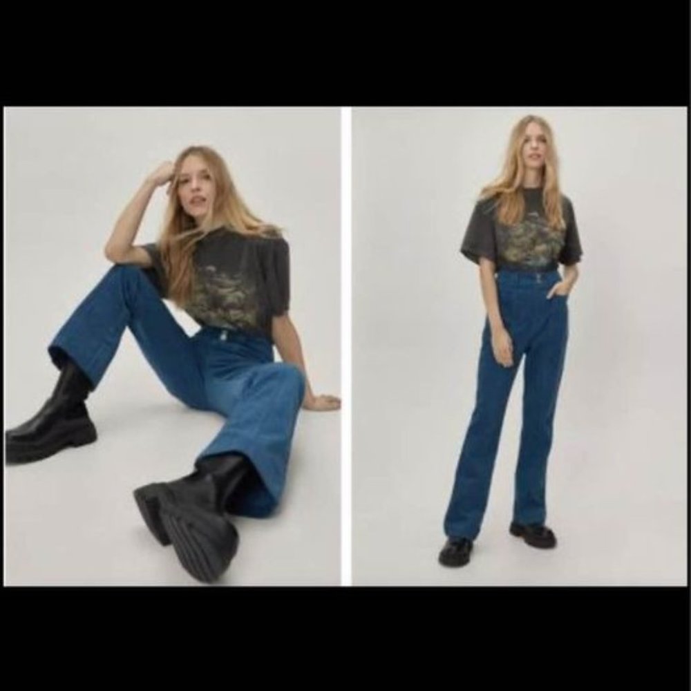 Teal Panelled Corduroy Flared Pants [new with tags] size 0